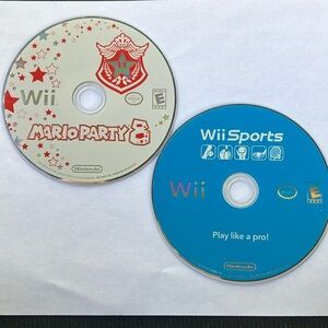 Nintendo Wii Mario Party 8 Game Disc Only & Wii Sports disc only
